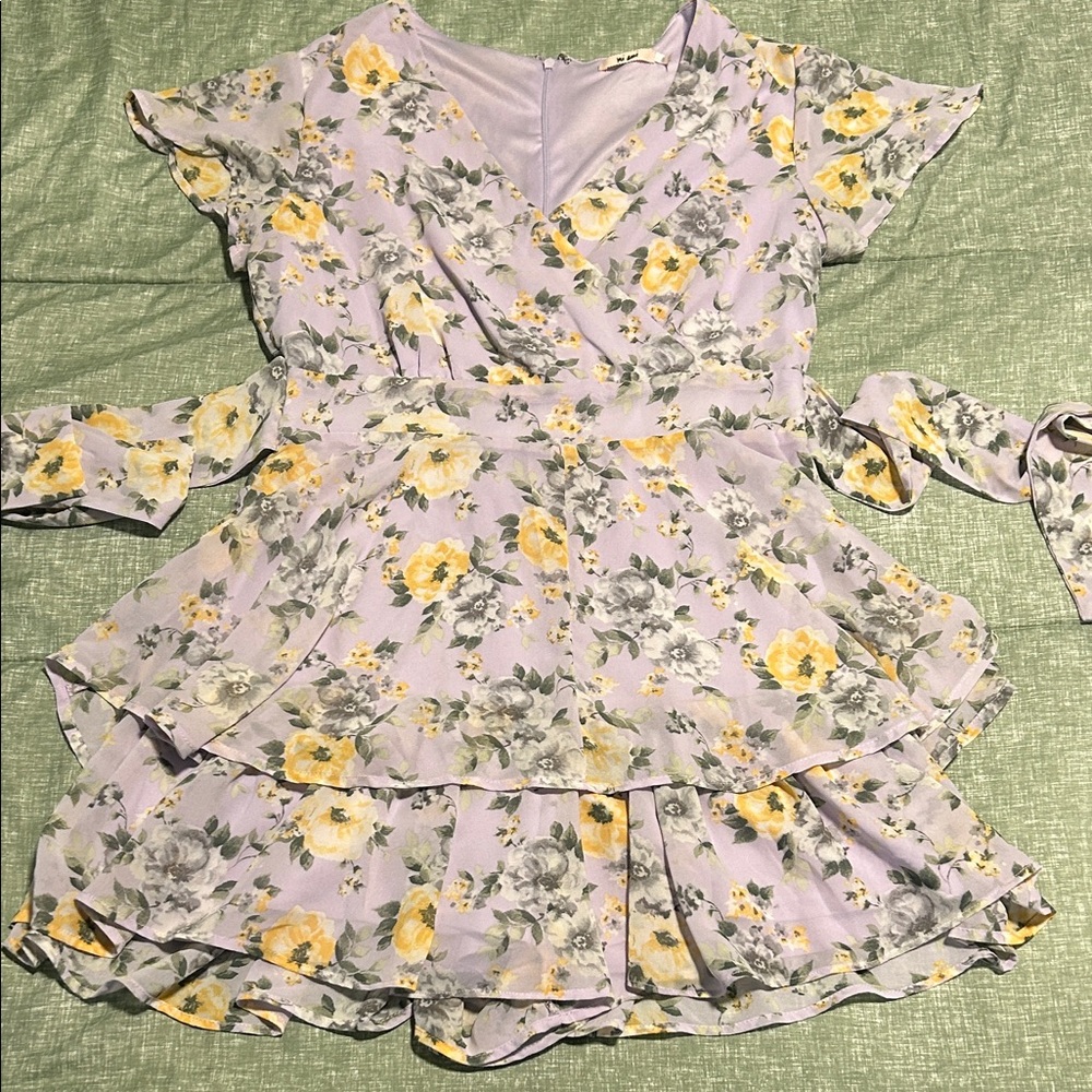 Lavendar/ floral romper